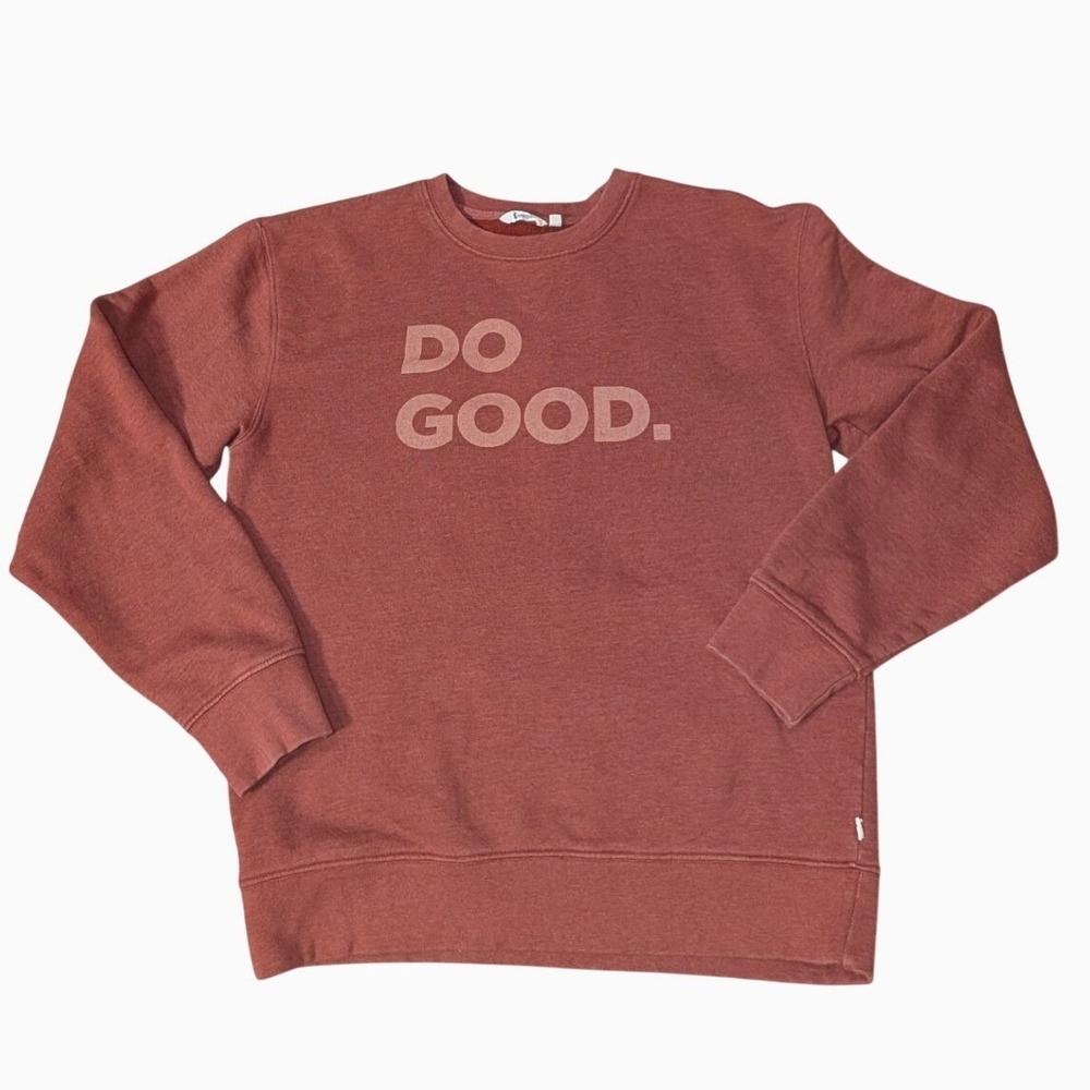 Cotopaxi Do Good Crewneck Sweatshirt Rust Orange Organic Cotton Fleece L Cozy